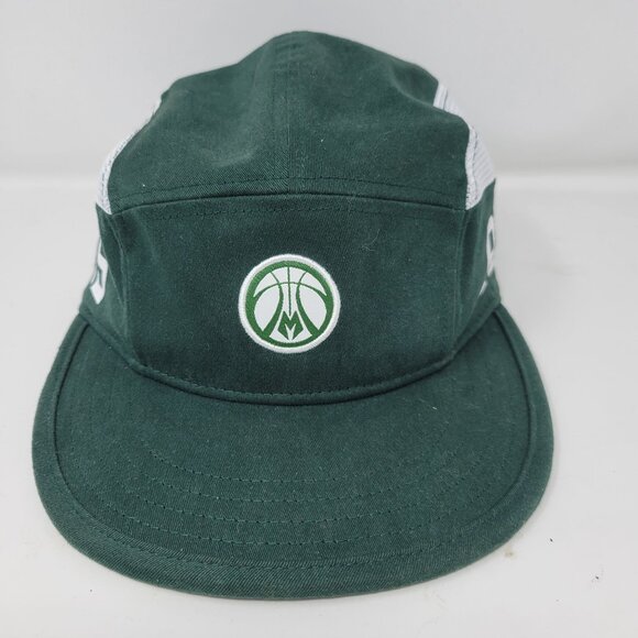 Milwaukee Bucks Team Exclusive Green Adjustable Strapback 5 Panel Hat - Picture 2 of 6